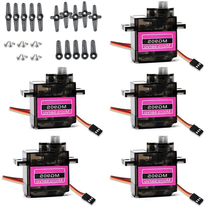 Microservo Metal Drive Servo Motor Kit voor RC Auto en Helicopter - 5 Stuks, Precisie en Krachtige Prestaties
