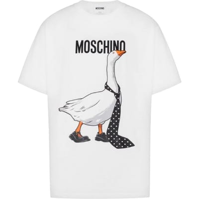 T-shirt man Moschino Jeans - t-shirt bio katoen jersey - wit
