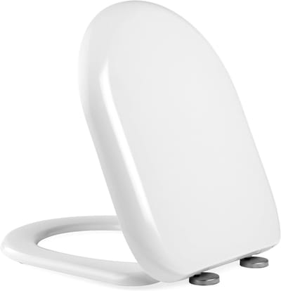 Toiletbril D-vorm - Toiletzitting Duroplast - Hygiënisch Werken - Antibactteriële Bescherming - 35.5 x 44 cm - Wit