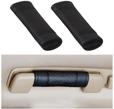 By shayne - Beschermende Afdekking voor Autogreep - Universeel Interieuraccessoires - Zwart - Ademend Materiaal - 2 Stuks - Voor Binnendeuren en Auto
