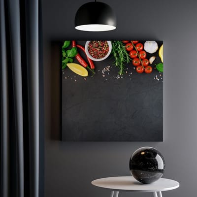 Artaza Canvas Schilderij Keuken Kruiden - 30x30 cm - Klein - Muurdecoratie Tomaten - Wanddecoratie Woonkamer - Kamer Accessoires