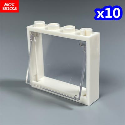 MOC Briques Fenêtre Clôture Arche Blanc Hiver Neige Cheval Figurine Ville Architectural Église Accessoires Enfants Jouets de Noël