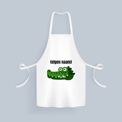 Akyol - krokodil hoofd met eigen naam Keukenschort - Krokodil - krokodillen liefhebbers - iemand die houdt van krokodillen - verjaardag - cadeau - kado - 82 bij 71 cm