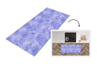 Keukenloper - Loper keuken - Patroon - Paars - Waterverf - Marmer - 120x50 cm - Keukenloper vinyl