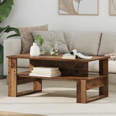 Salontafel Hout - Koffietafel Rechthoekig - Woonkamer Inrichten - Geïntegreerde Plank - 90 x 50 x 40 cm - Bruin