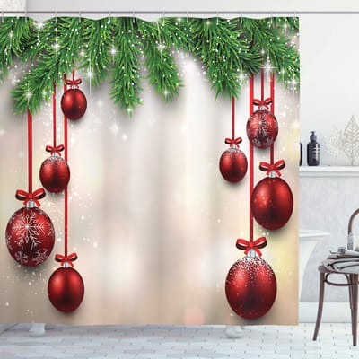 ABAKUHAUS Douchgordijn – 175x220 cm – Groen en Rood – Modern Ontwerp