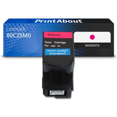 PrintAbout huismerk Toner 80C2SM0 (802SM) Magenta Geschikt voor Lexmark