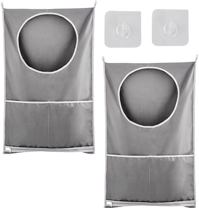 Allecto - Hangende Waszakken - Ruimtebesparend - Waterdicht - Grijs - Grote Capaciteit - Voor Vuile Kleding - Thuis en Reizen