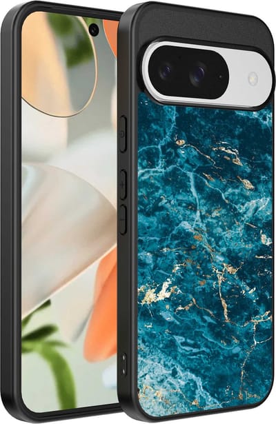 Geschikt voor Google Pixel 9 Telefoonhoesje met marmer opdruk - TPU backcover case blue marble design - Blauw - Smartphonica geschikt voor Google Pixel 9