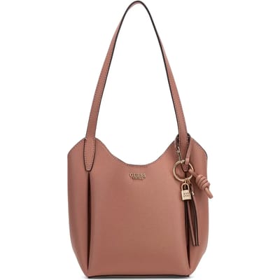 GUESS schoudertas Melody Bucket Rosewood oud roze