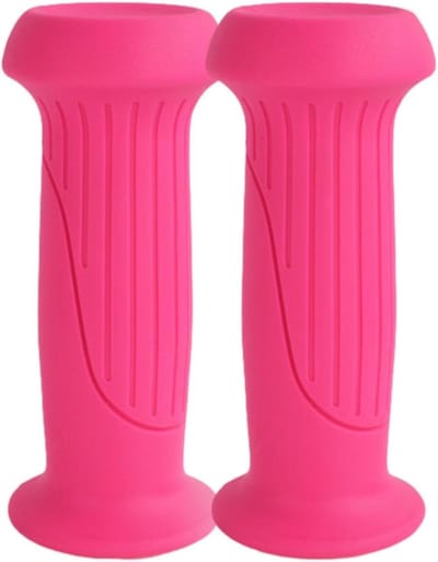 Fietsgrepen Kinderen - Scooter handvatten - Veilig Fietsen - Antislip Rubber - 9.6 cm - roze