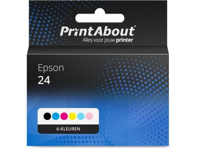 PrintAbout huismerk Inktcartridge 24 (C13T24284012) 6-kleuren Multipack Geschikt voor Epson