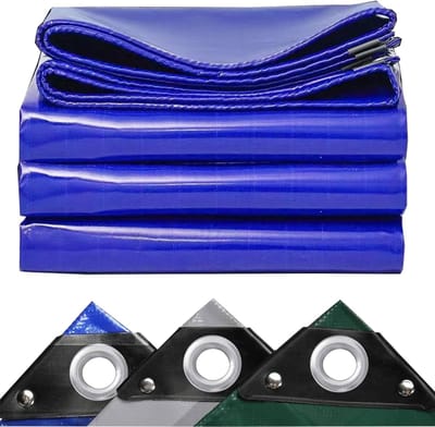 Waterdicht zeildoek voor zwaar gebruik, 1.5x19.5 m 450g/m² Pvc stof Dekzeilblad Metalen Oogjes voor het Vastmaken en Binden Milieuvriendelijk Schimmelbestendig UV Gestabiliseerd JXL11, Blauw