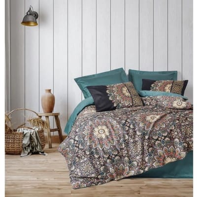 Beddengoed - 1 dekbedovertrek 220 x 240 cm + 2 kussenslopen 60 x 60 cm - Glanzend 100% katoen - Essence