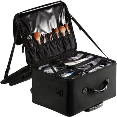 VEVOR cosmeticakoffer met warmte-isolerende laag, make-uptas van Oxford-stofmateriaal, waterdicht en slijtvast, make-upkoffer, make-uptas, cosmetische tas, make-up organizer 480 x 260 x 380 mm