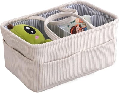 Luier Organizer - Opbergtas Babykamer - Alles Geordend Houden - Meerdere Compartimenten - 38x25x18 cm - Beige