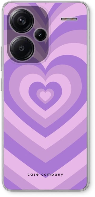 Case Company® - Hoesje geschikt voor Xiaomi Redmi Note 13 Pro plus hoesje - Hart Paars - Soft Cover Telefoonhoesje - Bescherming aan alle Kanten en Schermrand