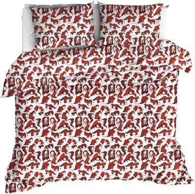 Moodit Dekbedovertrek Odil Zoe Wine Red - 200 x 200/220 + 2x 60 x 70 cm - Rood - Katoen