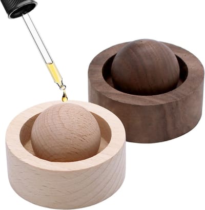 Natuurlijke Houten Diffuser Ballen - 2 Stuks Aromatherapie Geurballen voor Thuis, Kantoor en Auto, Handgemaakt en Draagbaar