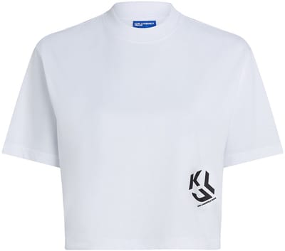Karl Lagerfeld Jeans A2w17076 Cropped T-shirt Met Korte Mouwen Wit M Vrouw