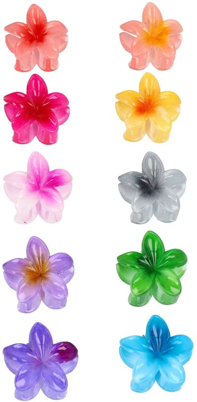 Haarsoires Haarspeld Haarklemmen 3cm – Lelie Bloemvorm – Roze Paars Oranje Geel Groen Blauw Grijs – Set van 10 - Haarclip Klem - Hair Claw - voor Opsteken Haar - Hair Clip - Decoratieve Haaraccessoire