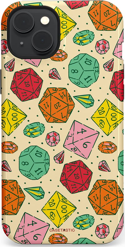 Casetastic Hoesje Geschikt voor Apple iPhone 15 Plus Magsafe - Stijlvolle Beschermende Duo-layer Case - D20 Geluksrol