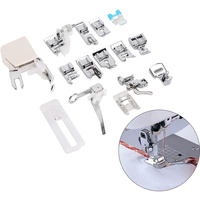 15 Stuks Persvoet Set Huishoudelijk Multifunctioneel voor Naaimachine Accessoires white