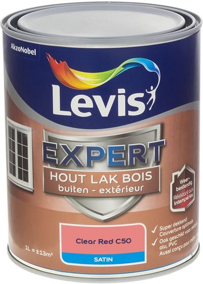 Levis - Expert Hout Lak Buiten Satin Mix - Clear Red C50 - Mengverf - 1 L