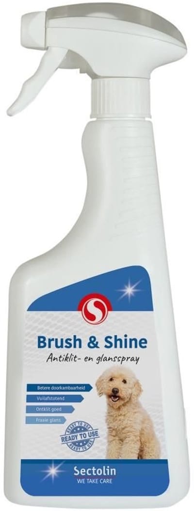Sectolin Brush & Shine Hond - Antiklit- en Glansspray - 500ml