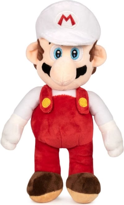 Mario Fire - Super Mario Bros Pluche Knuffel 30 cm {Speelgoed knuffels voor kinderen jongens meisjes | Nintendo Plush Toy | Mario, Luigi, Peach, Toad, Yoshi, Donkey Kong}