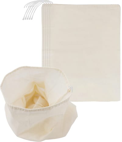 Unyqoos ® Herbruikbare Katoenen Zeefzakken voor Veelzijdig Keukengebruik, Set van 6, 29 x 50 cm