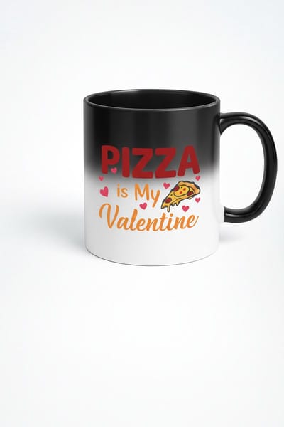 Magische Mok "Pizza is My Valentine" - Warmtegevoelige Valentijn Mok voor Pizza Liefhebbers