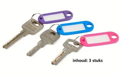 3 stuks Sleutel labels - Keychain verschillende kleuren - Key tag sleutelhanger - Sleutel onderscheider - Naam labels - Sleutels organiseren - Sleutelhouder - Sleutelhanger - Sleutellabels - Bagagelabels - Reislabel - Sleutelhanger