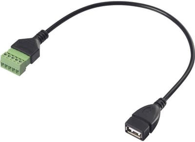 Renkforce USB 2.0 Adapterkabel [1x USB 2.0 bus A - 1x Klemverbinding] RF-6443968 30 cm PVC-mantel