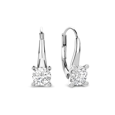 TI SENTO Dames Oorbellen - 925 zilver - Zirconia wit - 78009ZI