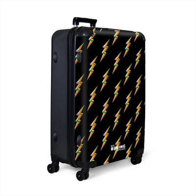 NoBoringSuitcases.com® - Koffer groot - Reiskoffer lichtgewicht - Zwart met kleurrijke bliksem - Rolkoffer met 4 wielen - Grote trolley XL - 98 liter bagage
