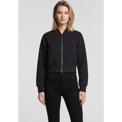 Karl Lagerfeld Commercial Logo Zip Up Black Taglia: L | Bomber Outlet | Donna | Nero