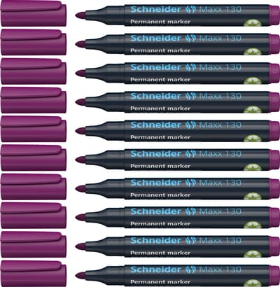 Schneider permanent marker - Maxx 130 - ronde punt - paars - 10 stuks - S-113008-10