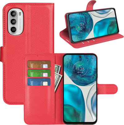 MobyDefend Hoesje - Geschikt voor Motorola Moto G52 - Kunstleren Wallet Book Case (Sluiting Voorkant) - Rood