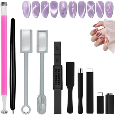 Dailygoods- Nagelmagneten Set van 10 - Multifunctioneel - Nail Art - Sterke Magneten - Dubbele Hoofd - Charmante Effecten - Nail Art Tools