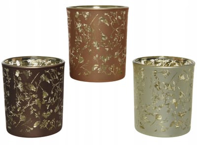 Kaemingk - Decoratieve Glazen Kandelaar - Vintage - 7x8,2cm - Verschillende Patronen