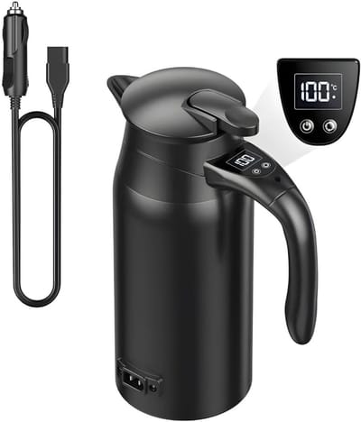 Auto Elektrische Waterkoker - 800ml - 304 Roestvrijstaal - Digitaal Display - Voor Reizen En Kamperen