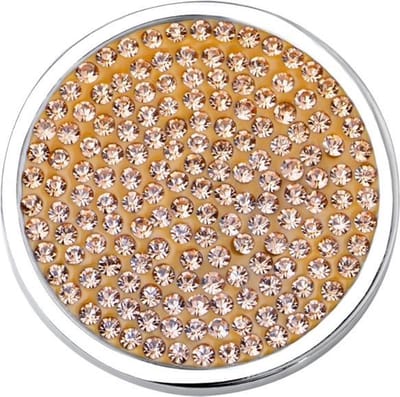 Quiges - Munthouder Munt 25mm RVS met Zirkonia Champagne - EPRS061