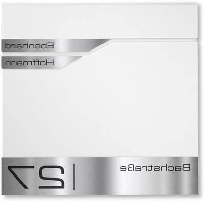 Brievenbus met krantenvak - Wandbrievenbus brievenbus - Post ontvangen - Gepersonaliseerde gravure - 37 x 37 x 10.5 cm - Wit