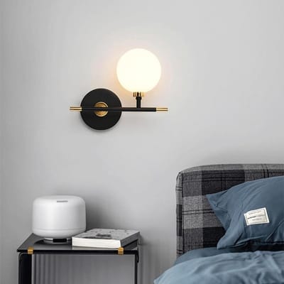 Wandlamp - Moderne lamp - Sfeerverlichting creëren - Midden-eeuwse stijl - 26 x 23 cm - Zwart