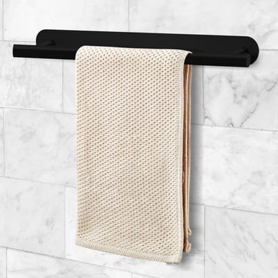 Handdoekhouder, roestvrij staal, mat zwart - 40cm zelfklevende handdoekhouder - multifunctioneel handdoekenrek voor badkamer en keuken