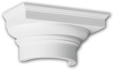 Halve zuilen kapiteel 115008 Profhome Zuil Sierelement Dorische stijl wit