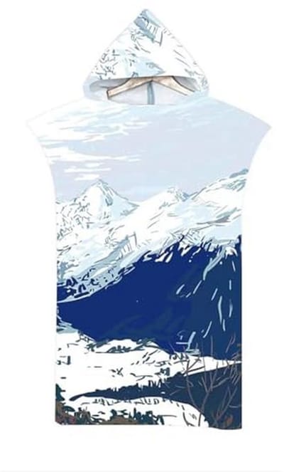 LOMTRATS Sneldrogende surfponcho, omkleedhanddoek, badjas met capuchon voor volwassenen (heren en dames). Ideaal voor zwemmen, het strand, surfen, duiken, thuis, warmwaterbronnen en baden, Adult-M