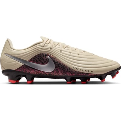 Nike United Tiempo Maestro Academy MG Low Fossil Burgundy Crush Unisex Voetbalschoenen Cream Metallic-Zilver IO8461-201 41