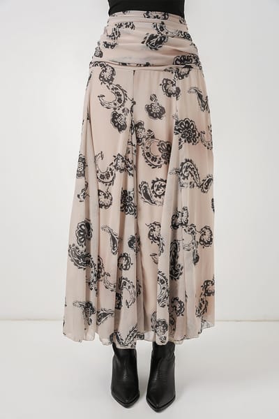 Hoge Taille Paisley Maxi Rok